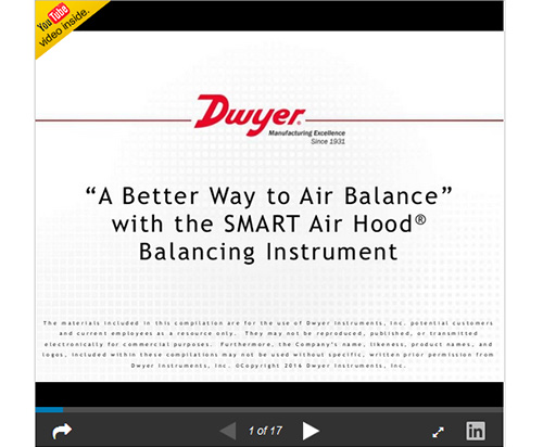 Dwyer Smart Air Hood - Advanced Air Balancing Capture Hood with