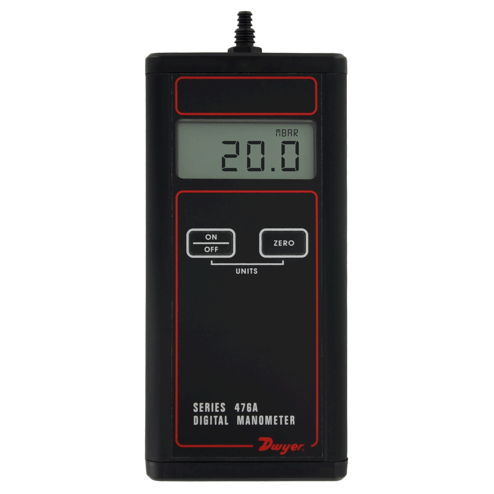 Dwyer 475-1-FM Manomètre Numérique Portatif, 0 à 20 c.e., 10 psi