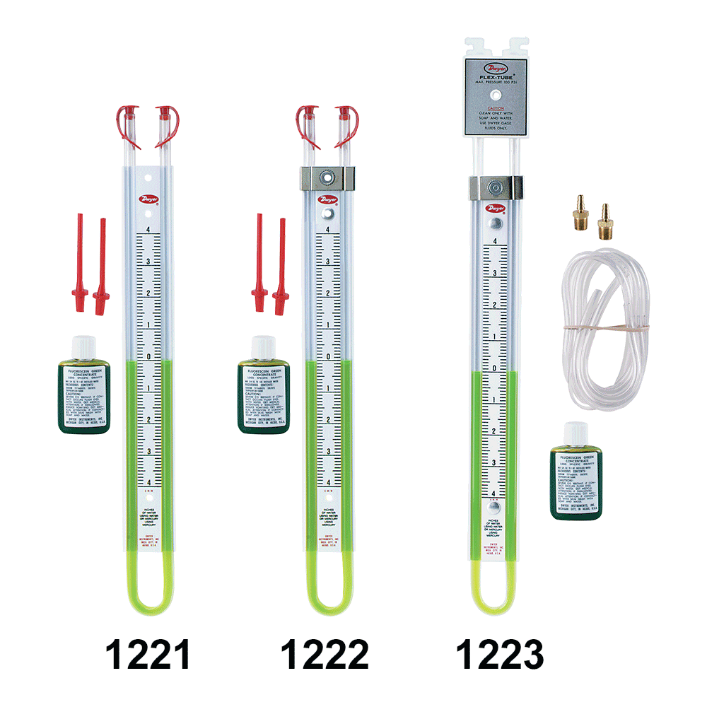 Series 1221/1222/1223 Flex-Tube® U-Tube Manometer