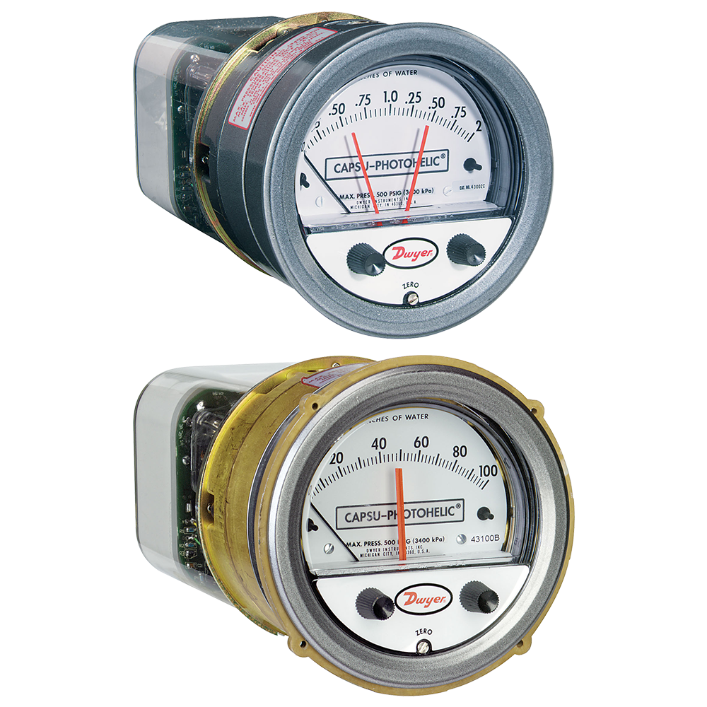 Series 43000 Capsu-Photohelic® Pressure Switch/Gage