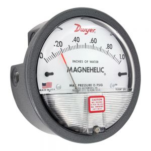 High Accuracy Magnehelic® Gage, left angle shown with standard bezel 