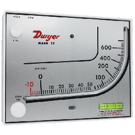 Inclined-Vertical Scale gr. Red Gauge Fluid 0 to 3 inH2O Measuring Range 0.826 sp Dwyer Series Mark II 25 Molded Plastic Manometer 