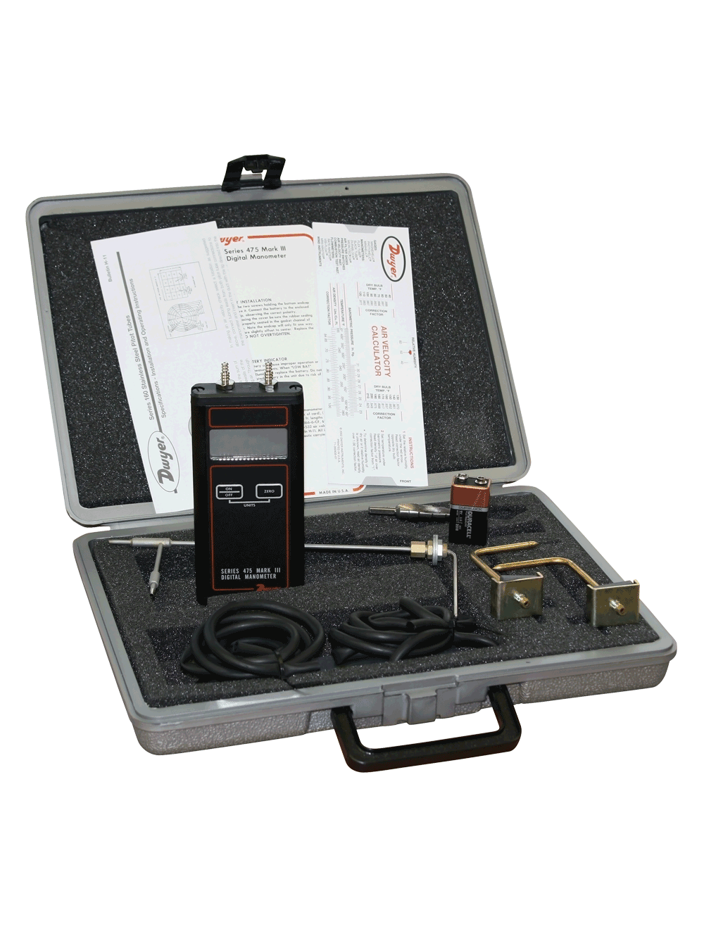 Model 475-1-FM-AV, Air Velocity Kit is small, light, and easy to use. No  set-up or leveling needed. Indispensable test kit for the plant engineer,  industrial hygenist, and HVAC technician.