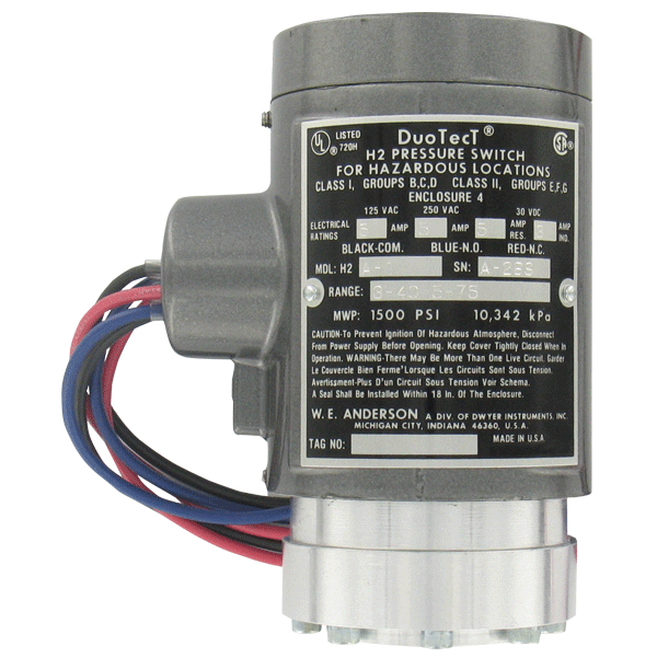 Series H2 Dual-Action Explosion-proof Pressure Switches